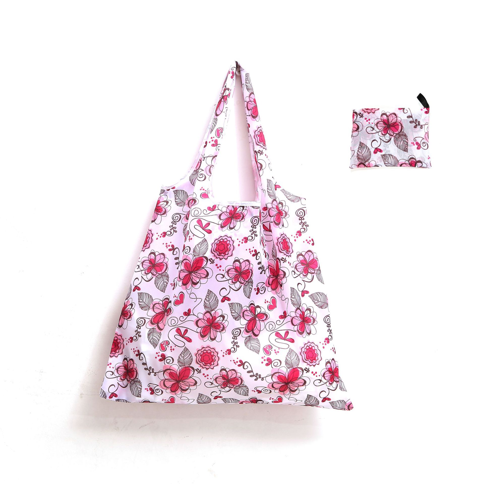 Foldable Shopping Bag Waterproof Travel Portable Storage Bag Beach Bag Supermarket Grocery Folding Pouch Shopping Bag: black