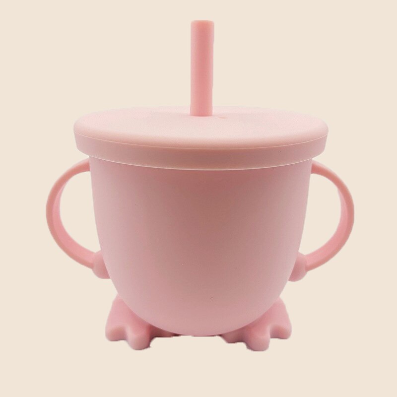 1PC Baby Silicone Snack Cup Baby Double Handle Silicone Feeding Bowl Spill-Proof Biscuits Container Box Snacks Storage Box: SFUG10