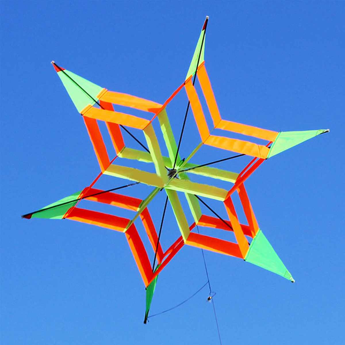 3d colorido hexágono ameixa flor pipa única linha frp voando kite diversão ao ar livre esporte crianças brinquedo fácil voar com conectar vara linha