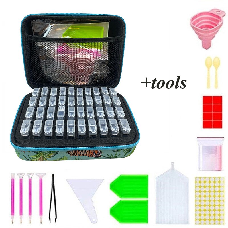 5D Diamant Schilderij Accessoires Opslag Box54/40 Slot Diy Borduren Gereedschap Opslag Container Jar Rits Case