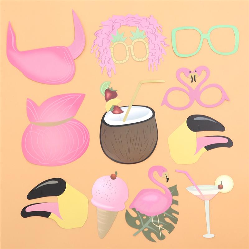 22Pcs Delicate Funny Pool Hawaii Party Photo Booth Props Party Favors Party Accessories Party Decoration