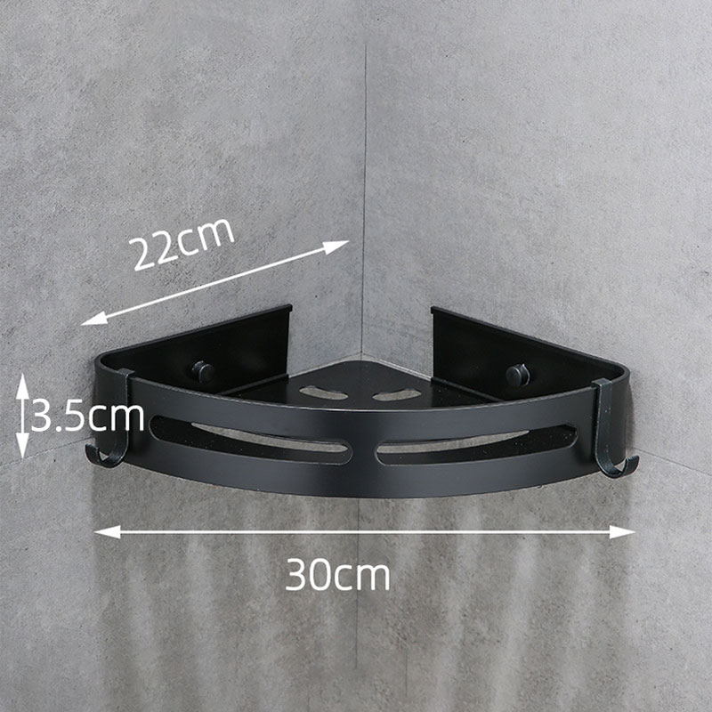 Badkamer Planken Aluminium Muur Zuig Wc Opslag Zwarte Douche Hoek Frame Shampoo Houder Zeep Opslag Plank Bанная Kомната