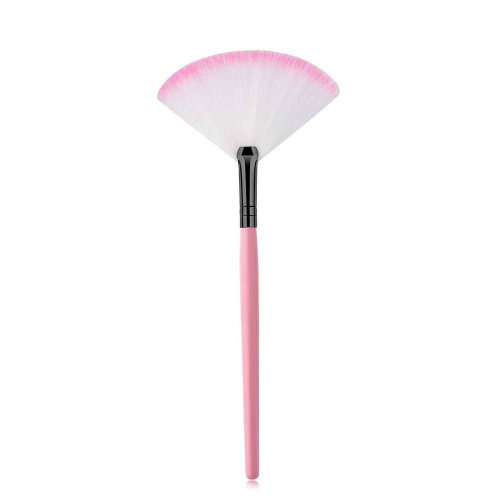 Brochas de maquillaje para cosmética , en forma de ventilador, iluminador, colorete en polvo para rostro, herramientas de maquillaje facial: 2