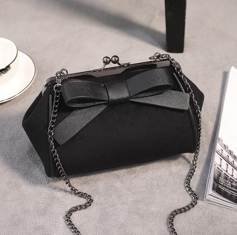 Anawishare kvinnor axelväskor bow crossbody väskor för kvinnor messenger bags gröna kvinnor handväskor bolsos mujer: Svart metallbälte