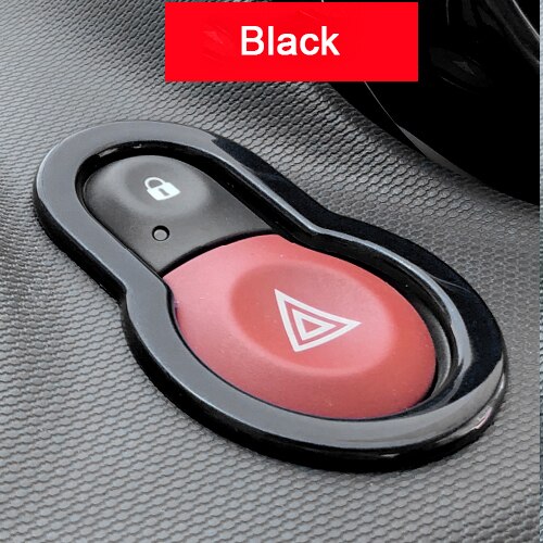 Car Interior Warning Light Lamp Switch Warning Button Trim Cover Sticker For Mercedes Smart Fortwo Forfour 453 Car Accessories: Black