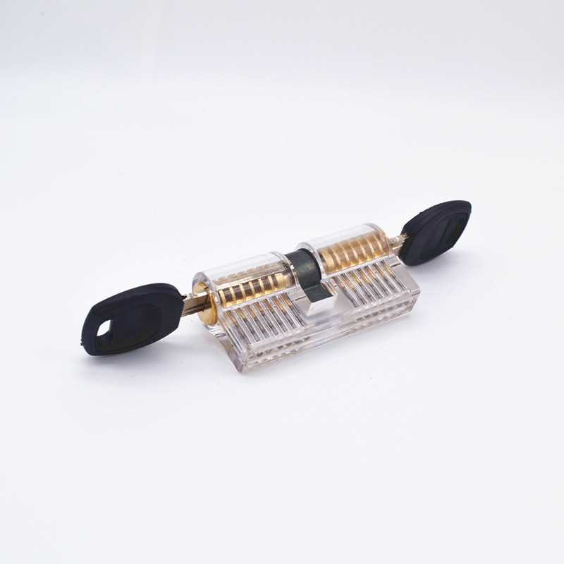 Lock Pick Set Acrylic Stainless Steel Transparent Visible Practice Cutaway Lock with 2 Keys Padlock Tool For Locksmith Supplier