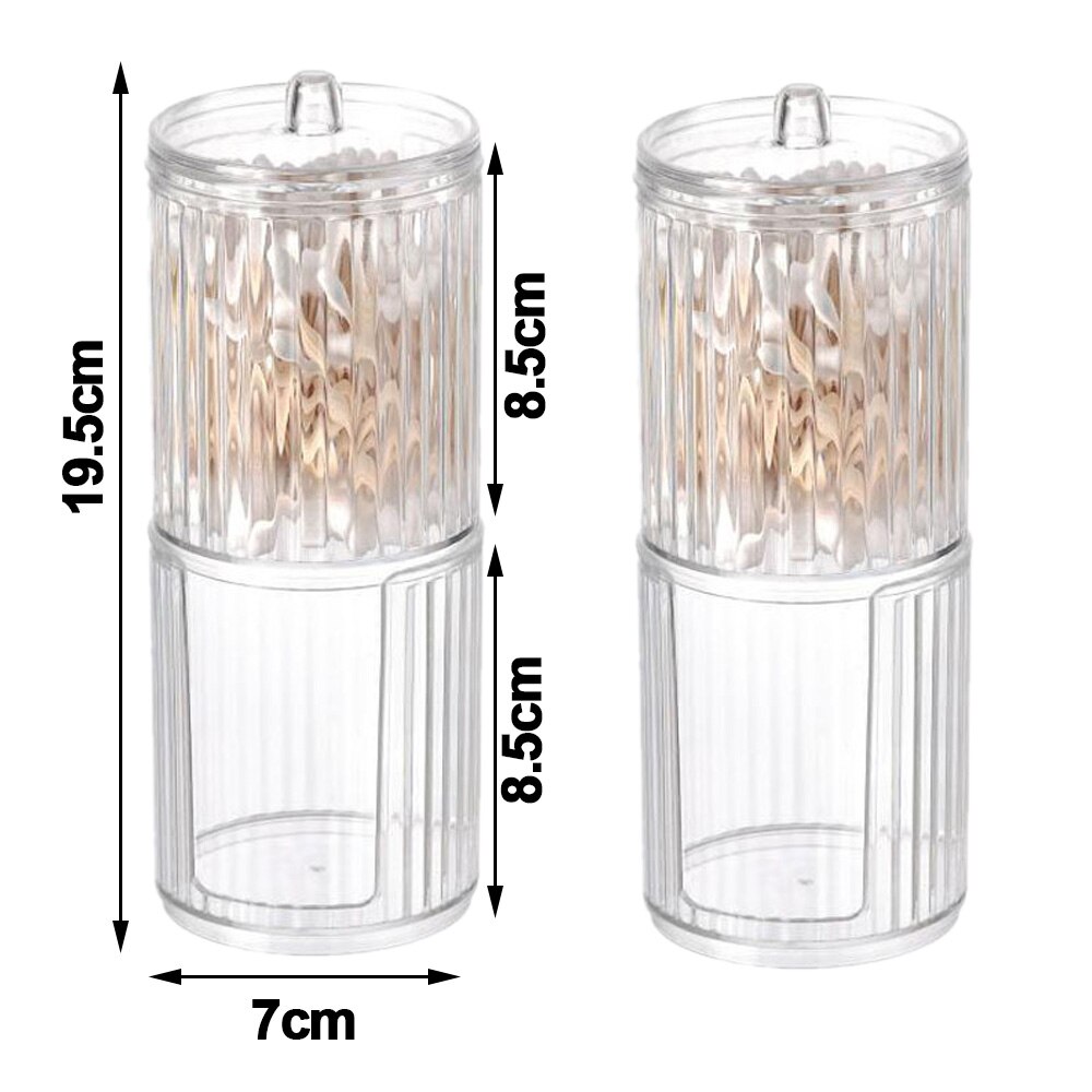 Storage Box Acrylic Multifunctional Round Storage Box Container Cotton Pad Cosmetic Makeup Organizer Jewelry Holder Candy: 2 PCS Style B