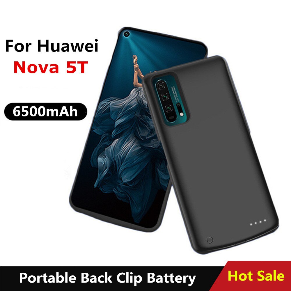 6500mAh Batterie Ladegerät Fällen Für Huawei Nova 5T Extenal Batterie Energie Ladung fallen Für Huawei Nova 5T Energie fallen