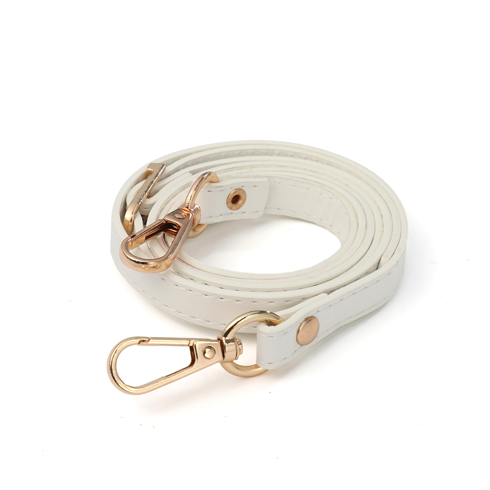 120cm lange justerbare taskeremme i pu-læder til kvinder, skulderrem til udskiftning af taskerem til crossbody-tasker, tilbehør: L / Hvid