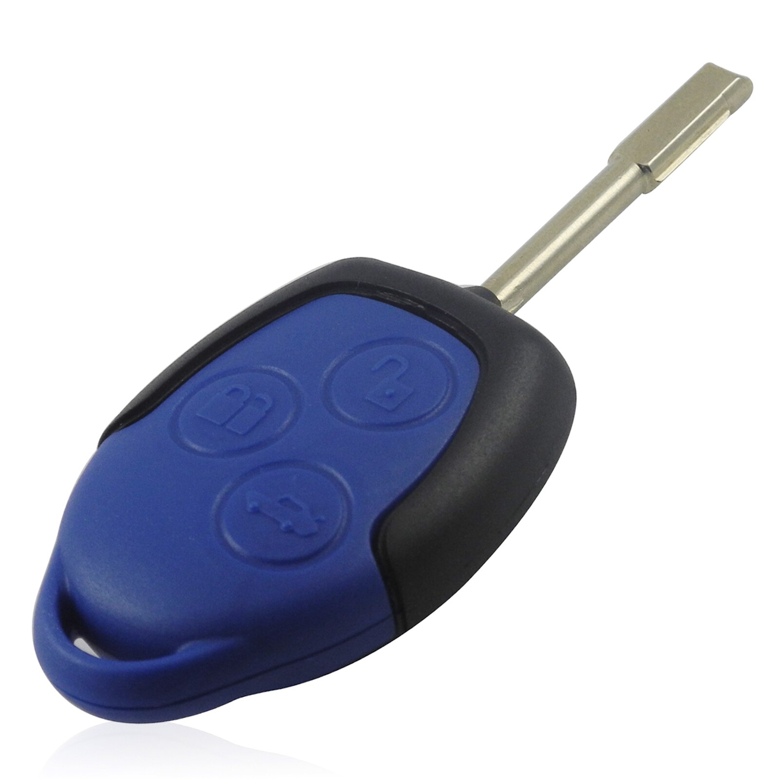 Bilchave 3 Buttons Replacement Transit Remote Car Key Shell Fob For Ford Transit Connect Set Blue Case FO21 Blade