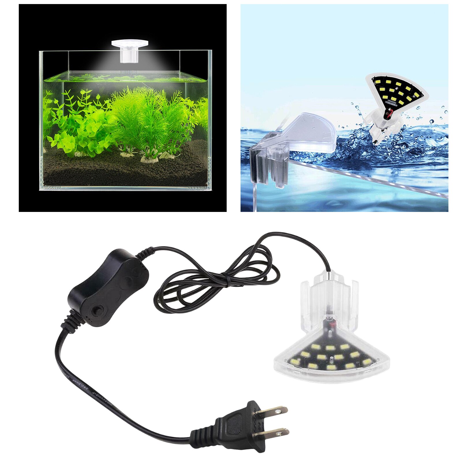 Mini Clip impermeable Luz de acuario LED tanque plantas acuáticas lámpara de cultivo decoración del hogar
