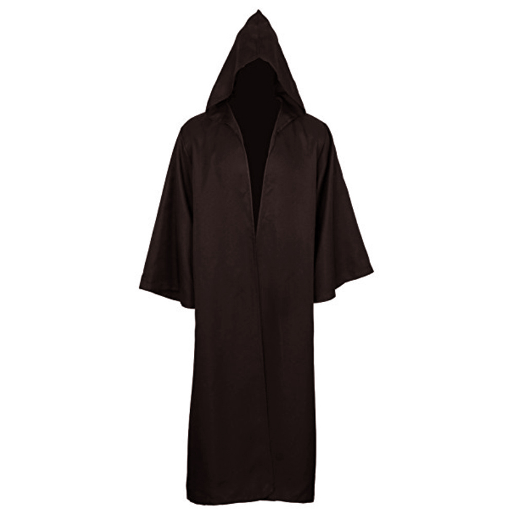 Capa de halloween macia unissex com capuz, camisa longa, robe preto, capa de bruxa, cosplay, feiticeiro, adereço, suprimentos para festa, decoração de feriado