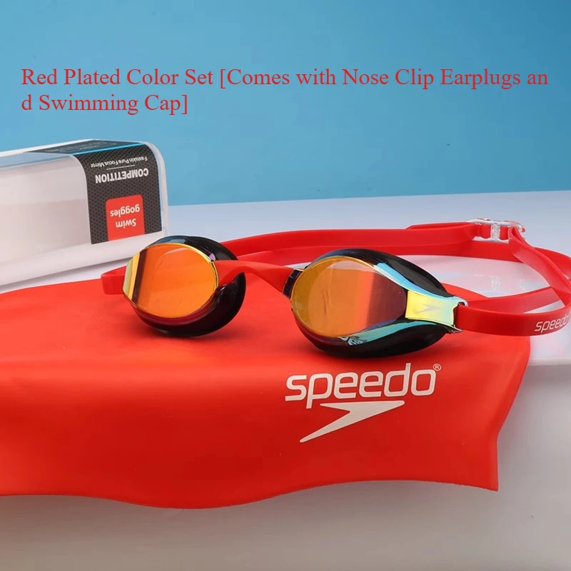 Speedo elite simglasögon med liten båge, klar syn och imfri teknik för tävling och träning för män och kvinnor: Blå