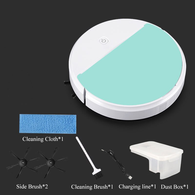 Fully Automatic UV Disinfection Cleaner Charging Sweeping Robot Smart Robot Vacuum Cleaner 1500pa USB Charging Sweeping Robot: Green