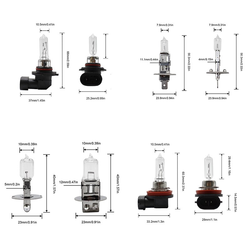 1Pc Auto Halogeenlamp 55W H1 H3 H4 H7 H8 H11 9005 9006 Auto Halogeenlamp Fog gloeilamp 12V 6000K Auto Koplampen Led Lamp