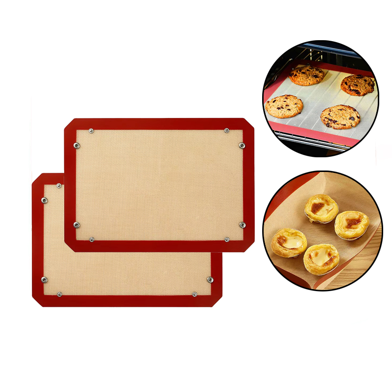 Draagbare oven bakmat, siliconen bakmat met knop, hittebestendige deegmat, herbruikbare, veilige en betrouwbare keukenbakbenodigdheden.