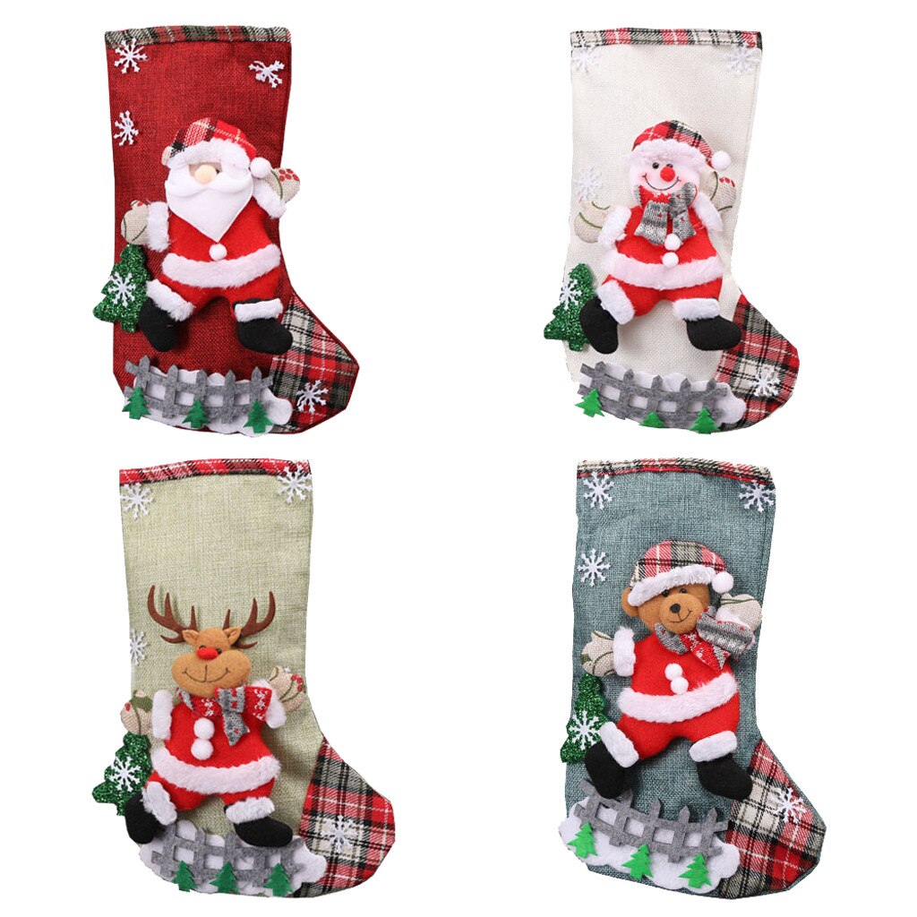 Jaar Kerst Kous Sack Xmas Candy Bag Kerst Decoraties Voor Huis Kerstboom Decor Kerst Kousen