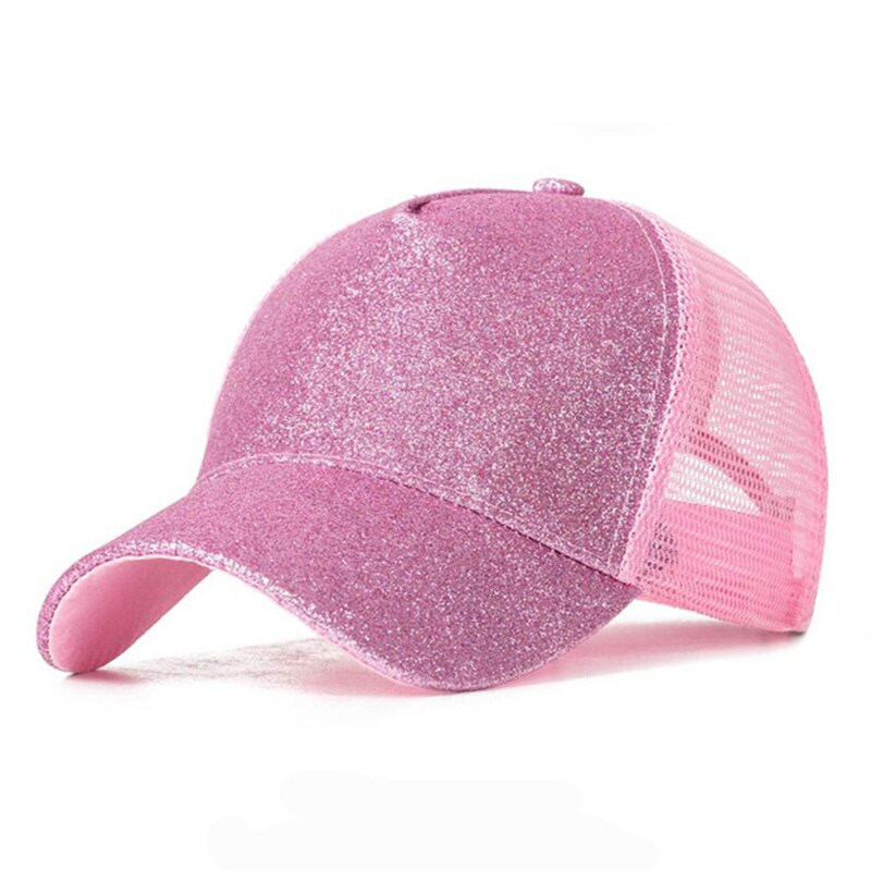 Glitter Paardenstaart Vrouwen Baseball Cap Vrouwen Mesh Trucker Caps Vrouwelijke Zomer Bone Zwart Verstelbare Hiphop Hoeden/Cap: 4