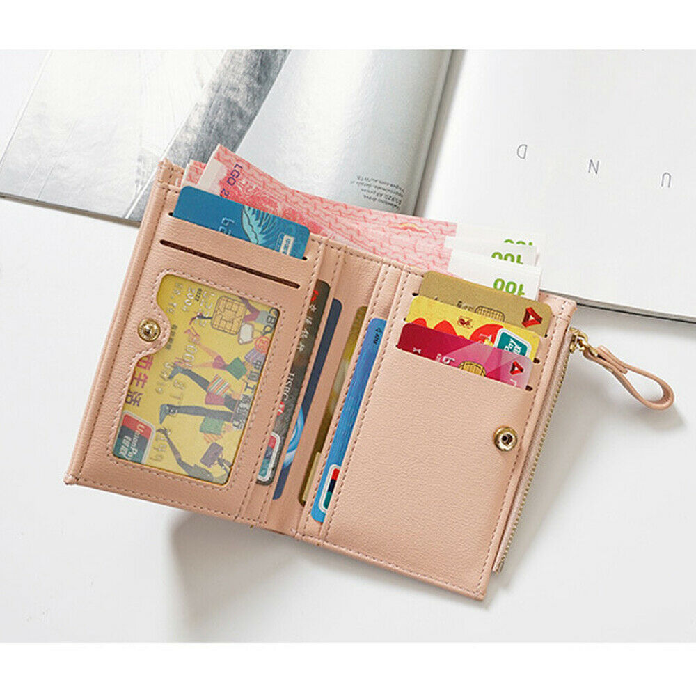 Dames portemonnee mini clutch tas pu leer effen kleur portemonnee creditcardhouder kaartverpakking