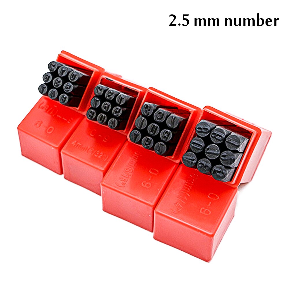 Steel Die Metal Stamping kit Punch Tool Number Letter Alphabet Stamps Tools DIY Jewelry Gold Silver Metal Leather LOGO Stamp: 2.5MM-Number Only