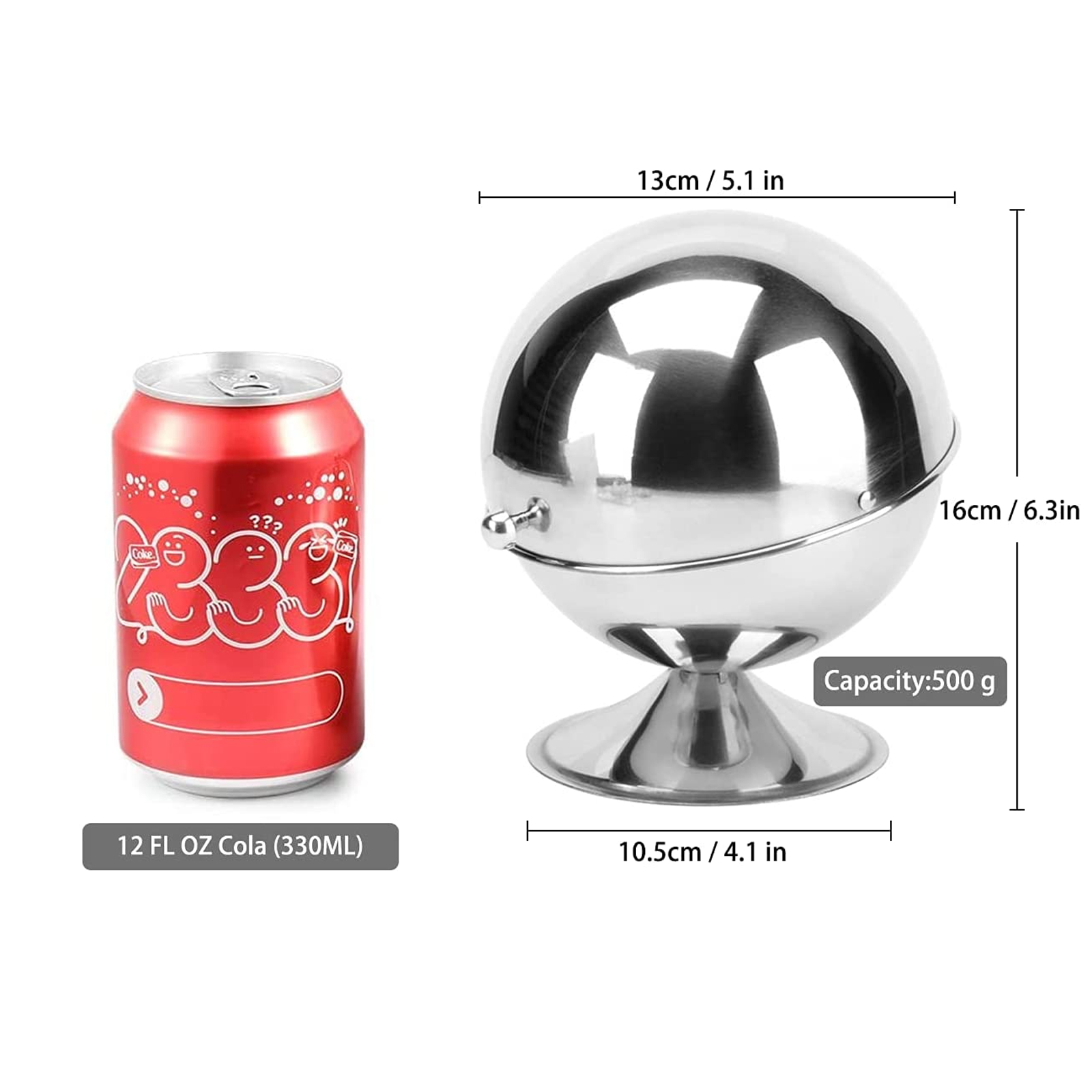 Sugar Bowl With Lid Round Dust-Proof Stainless Steel Sugar Container For Kitchen