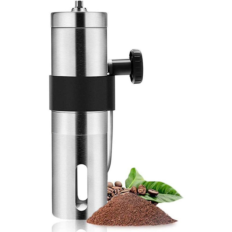 Kitchen Tool Grinders Silver Coffee Grinder Mini Stainless Steel Hand Manual Handmade Coffee Bean Burr Grinders Mill