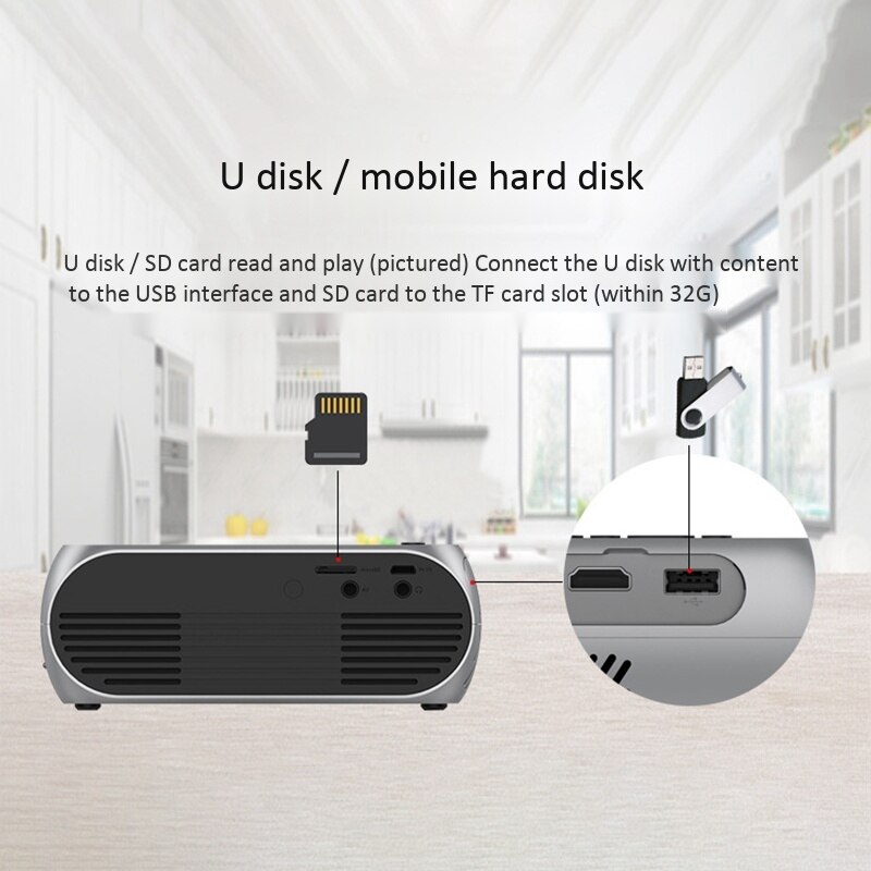 HD Mini Projector TD90 Native 1080P LED Android WiFi Projector Video Home Cinema 3D HDMI Movie Game US Plug