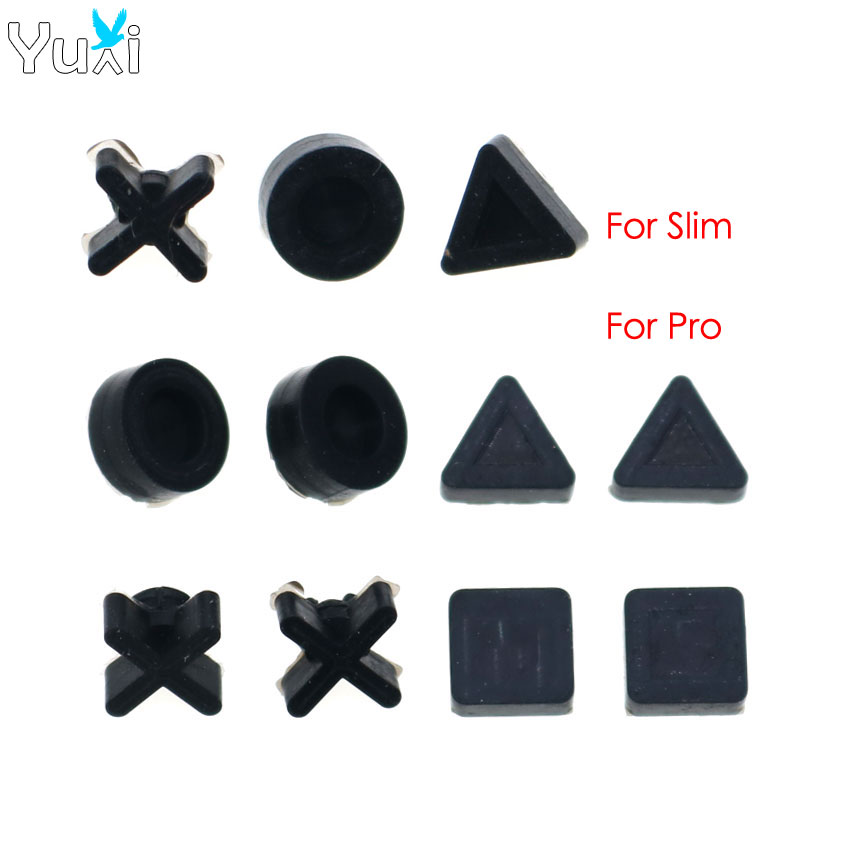 YuXi Black Silicon Bottom Rubber Feet Pads Cover Cap For Sony PS4 Pro Slim Console Housing Rubber Feet Cover