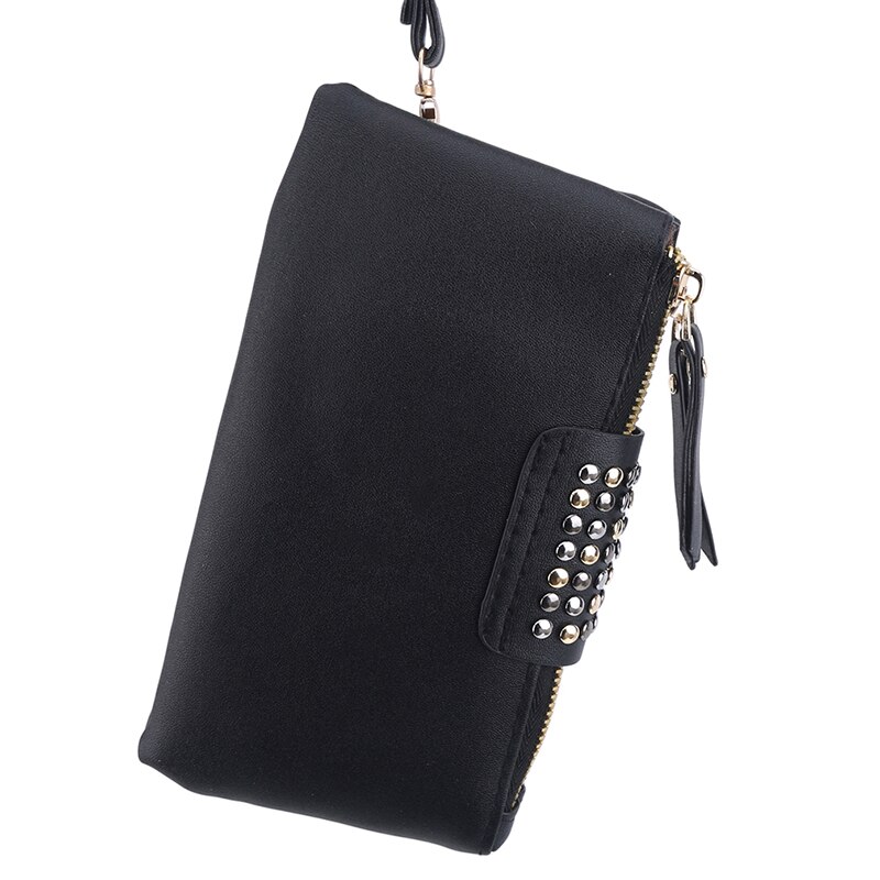 Clutch Bag Wallet Women Leather Handbag Rivet Stud Long Day Women Card Bag Coin Purse Lady Wristlet