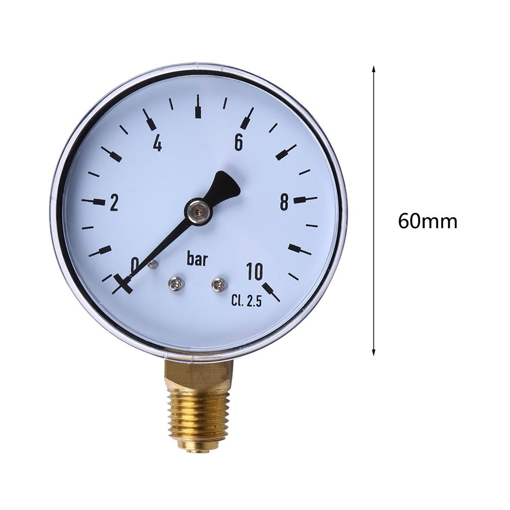 1 st 1/4 tum npt sidofäste 10 bar metall vatten olja luftkompressor tryckmätare manometer tryckmätningsverktyg