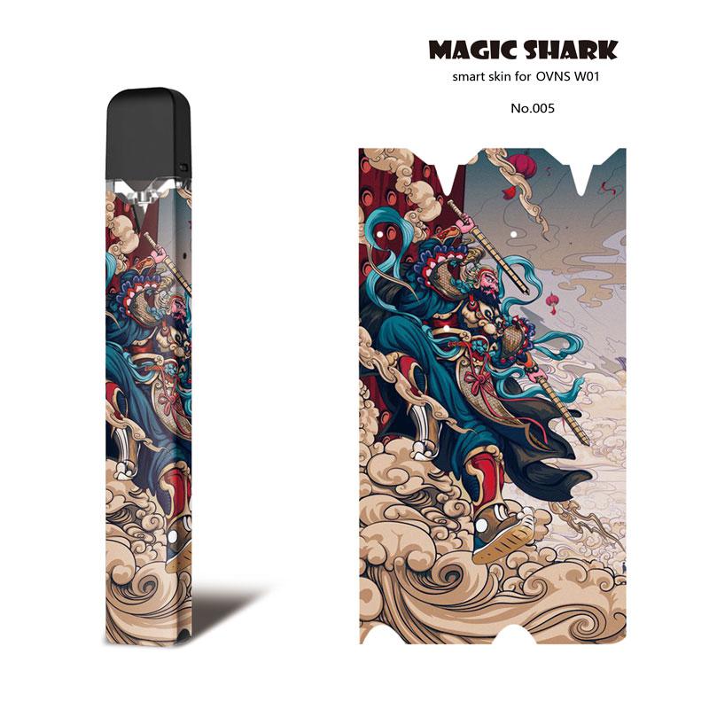 Magic Shark Monsters Cat Fish Dog Pirate Skull Stereo PVC Ultra Thin Film Cover Pod Case Sticker For OVNS W01: 005