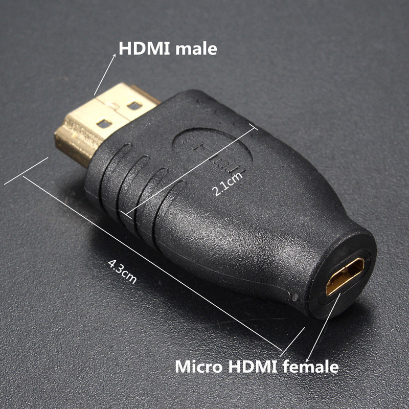 HDMI converter Black Standard HDMI Male Type A to Micro HDMI Type D Female Socket Adapter Mayitr