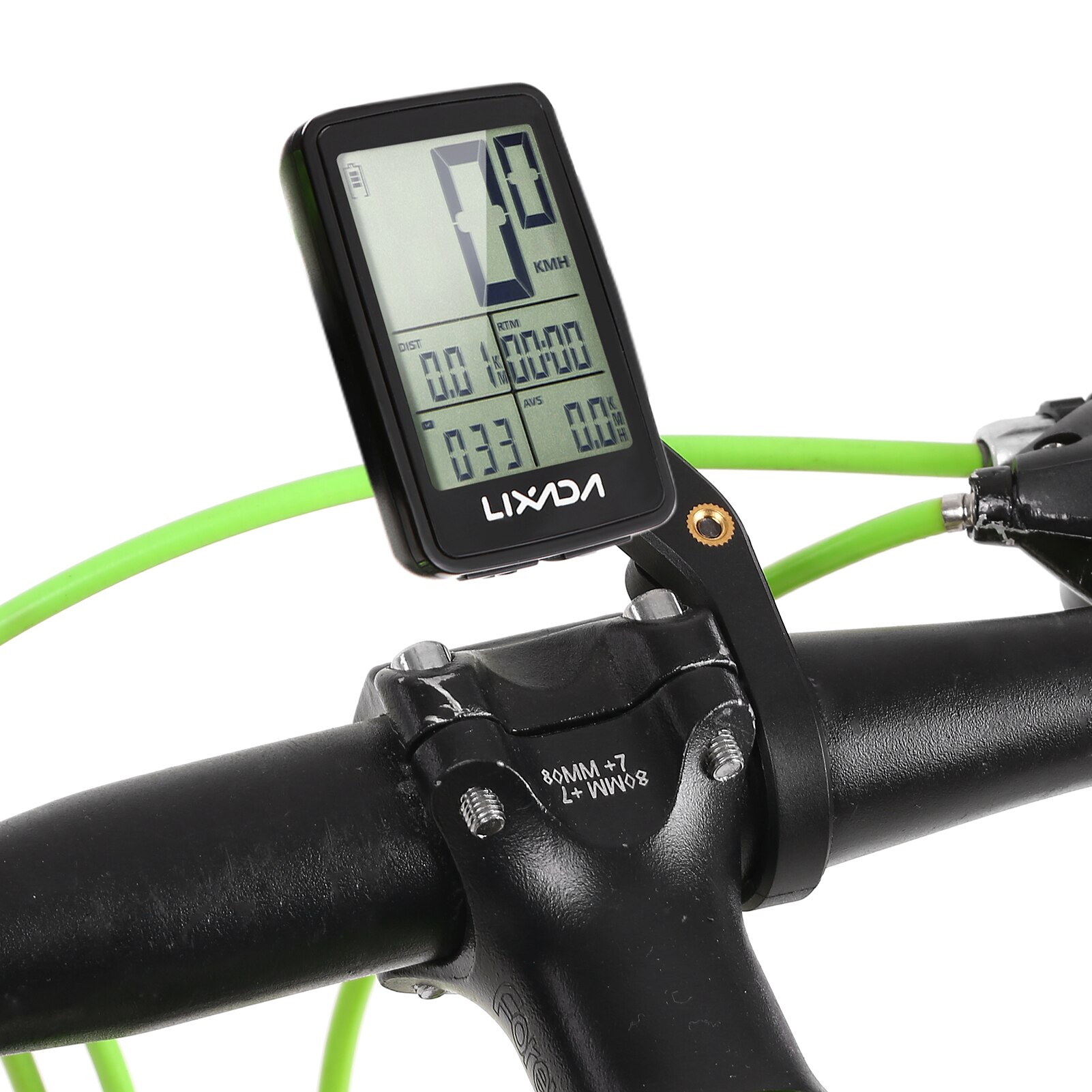 Lixada USB Rechargeable Wireless Bike Cycling Computer Bicycle Speedometer Odometer Backlight LCD Display 120mAh Lithium Battery
