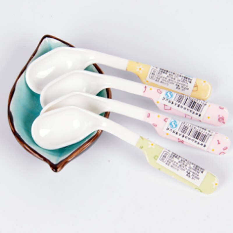Łyżka robić karmienia dziecka dziecięca zakrzywiona długa zastawa stołowa żywność dla niemowląt łyżka robić zupy przeciw poparzeniom zastawa stołowa 4 styl dzieci