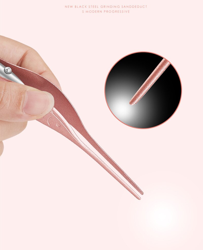 1Pc Do Not Hurt Ear Dig LED Flashlight Earpick Clean Tweezers Tool Ear Nose Stainless Steel Tweezers Trimmer Earwax Removal Care