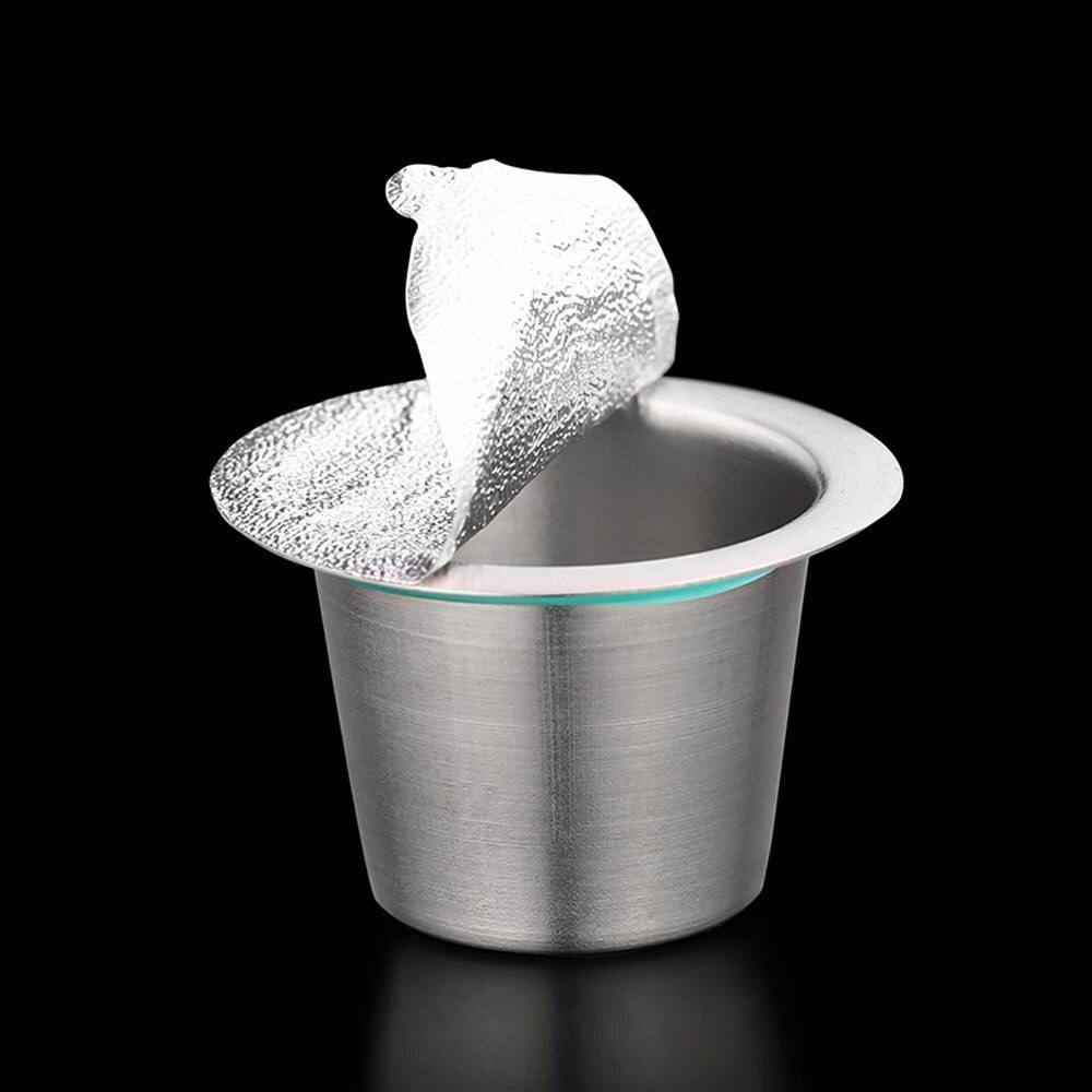 10 Pods 100 Seals Stainless Steel Nesspreso Refillable Capsulas Nespresso Coffee Capsule Pods Reusable Nespresso Coffee Filters