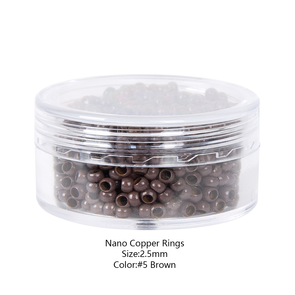 1000 Stuks/Fles Micro Ringen Buizen Micro Ringen Links Kralen Voor Ik Tip Haarverlenging Gereedschap Microchip Reforzado Para Extensiones: Medium Bruin