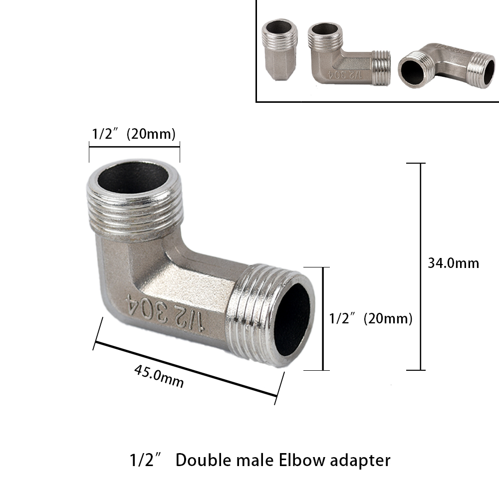 1/2 "3/4" BSP hilo macho hembra tipo T reductor de codo de acero inoxidable adaptador de junta a tope acoplador accesorios de plomería: Morado