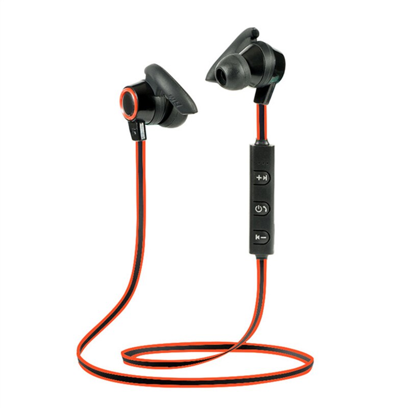 Sport Earphone Wireless Bluetooth -compatible Earphones Waterproof Sports Running Headset Earbuds Noise Cancelling Headphones: Red