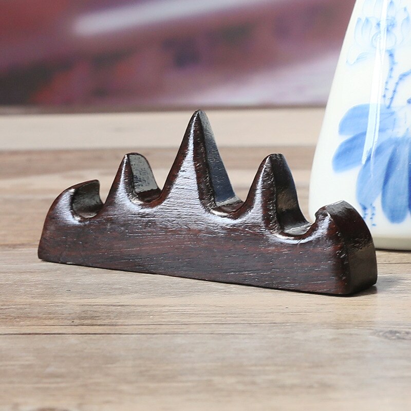 Chinese Kalligrafie Schilderij Borstel Houder Rack Studie Schat Zwart Catalpa Hout Penhouder Schrijven Praktische Studie Pen Rest