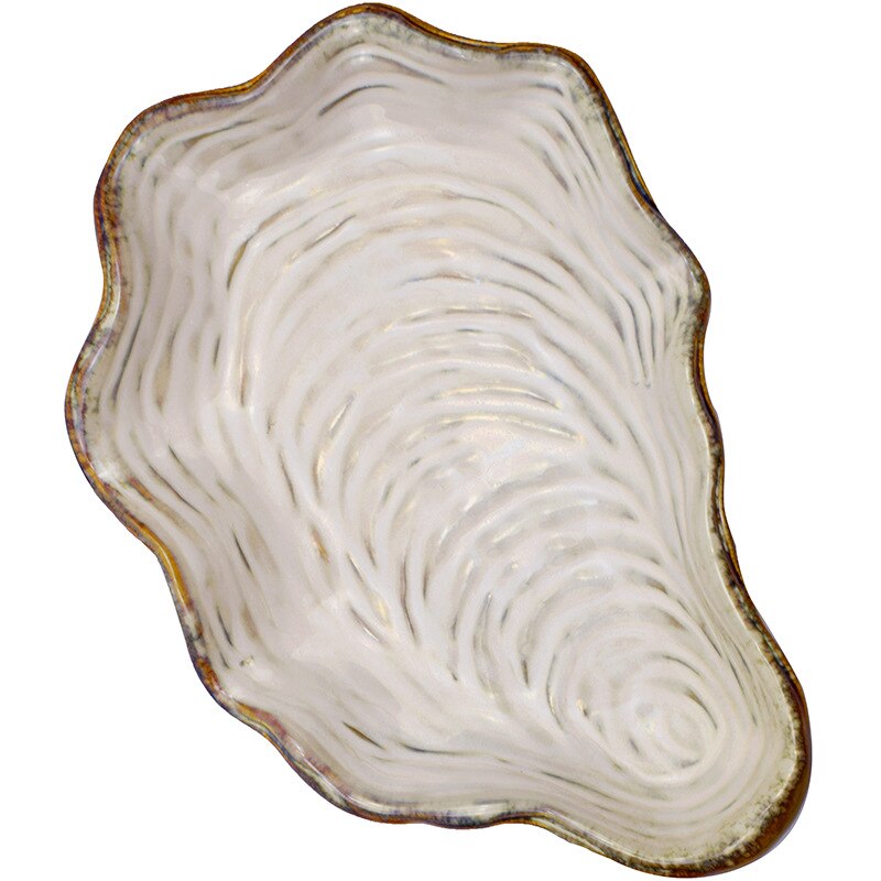 Vaisselle en céramique, assiette de forme spéciale, assiette à coquille, assiette en forme de plat, assiette à salade de fruits de personnalité créative