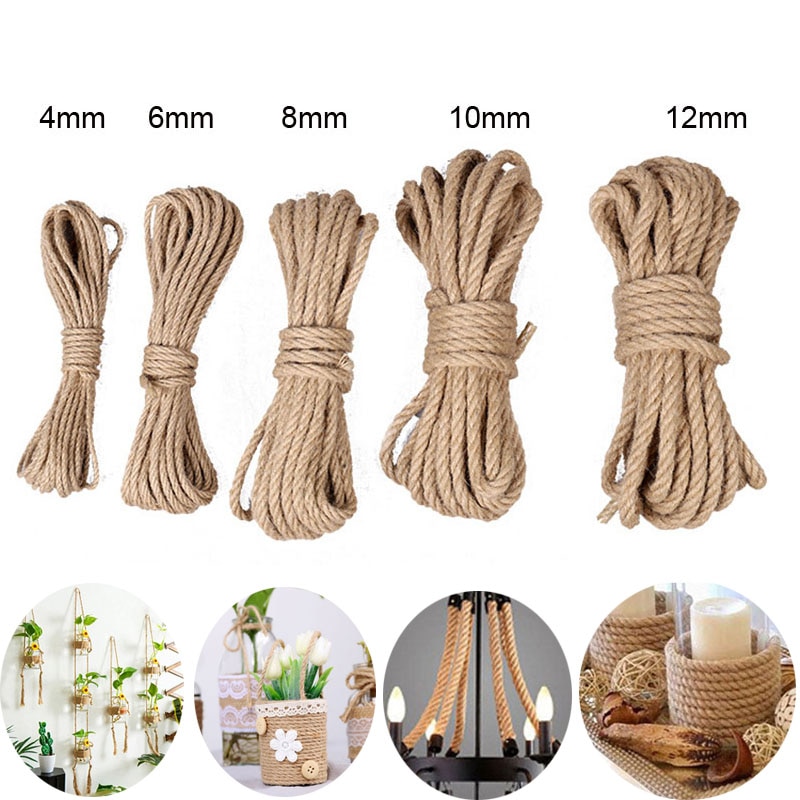 10 meter natuurlijk jute henneptouw 4mm 6mm 8mm 10mm 12mm retro woondecoratie gedraaid koord touw diy handgemaakte knutselwerkjes