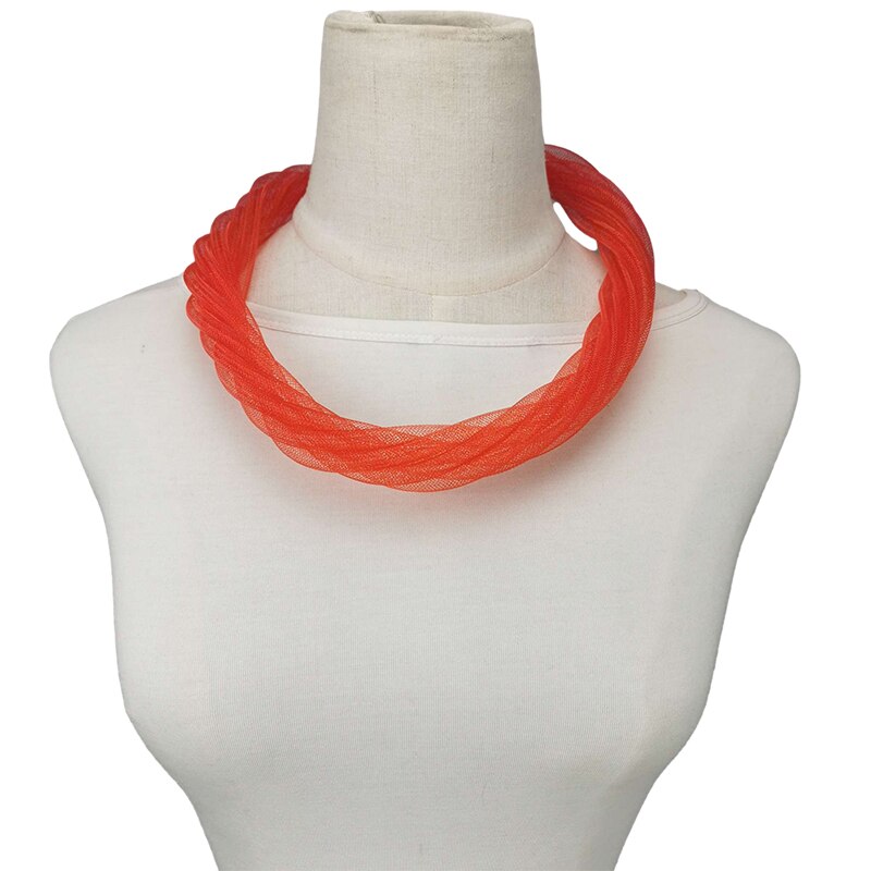 UKEBAY Neue Multicolor Mesh Choker Halsketten Frauen Hohl Handgemachten Schmuck Boho Zubehör Hochzeit Partei Colliers Schmuck: red