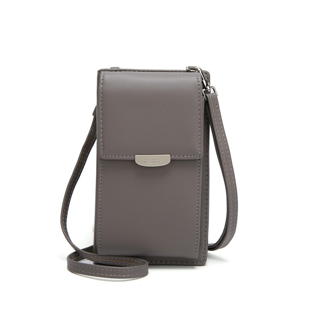 Multifunzionale in pelle Crossbody Sacchetto di Spalla Del Telefono mini Raccoglitore Delle Donne messaggero Femminile Frizione 2-in-1 Supporto di Carta Della Caramella colore: grigio