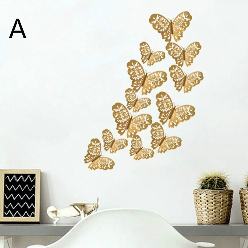 3d driedimensionale muurstickers vlinder muurstickers maat 12 pak bruiloft gordijn etalage stickers huisdecoratie: 2