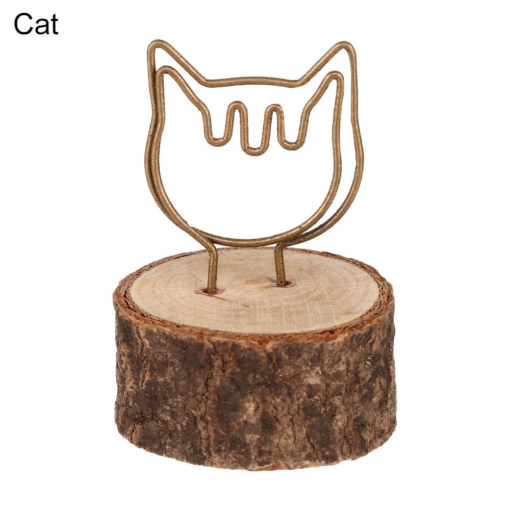 Gold Wooden Table Numbers Holder Paper Clamp Wedding Supplies Photos Clips Picture Frame Place Card Clamps Stand: Cat