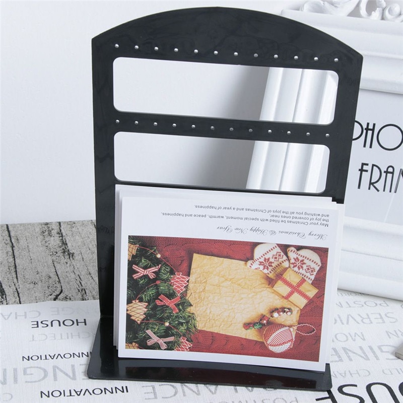 48 Gaten Sieraden Organizer Stand Black Plastic Earring Houder Persoonlijke Praktische Oorbellen Display Rack Koreaanse Stijl