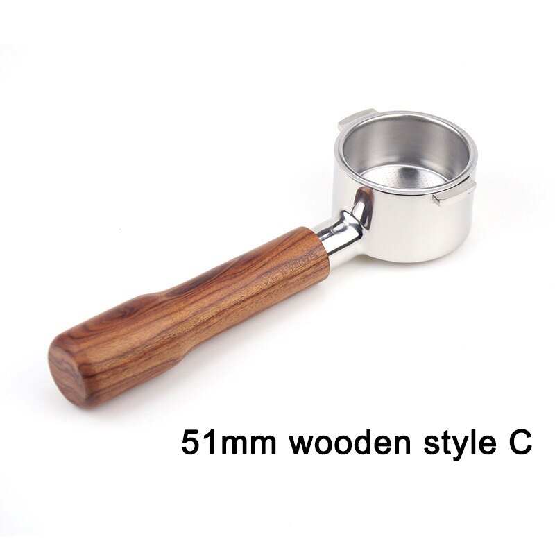 Mango de café sin fondo de 51mm portafiltro no presurizado con cesta de filtro para cafetera Espresso piezas de acero inoxidable