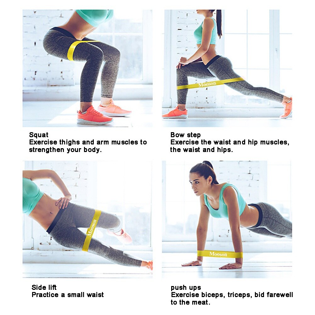 Yoga modstandsbånd + opbevaringspose latex ekspander loop gym træning fitness træning elastiske bånd sport tilbehør
