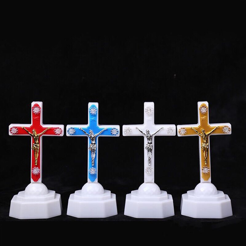 Led Licht Christus Jezus Kruis Thuis Kerk Bid Ornamenten Kerk Souvenirs Kruisbeeld